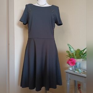 Betsey Johnson Elegant Black Short Sleeve Dress Sz 12